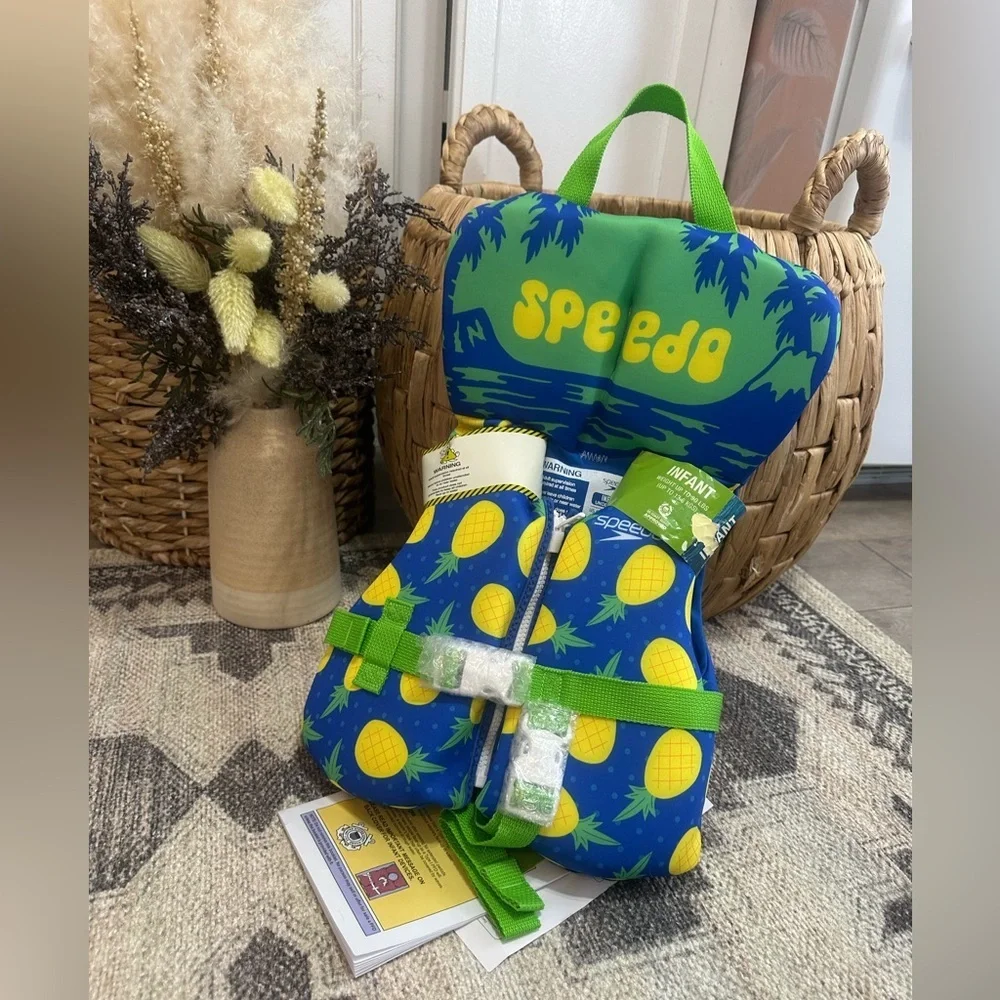 New Speedo Infant ~30 LB Pineapple Print Life Jacket Vest Swim NWT~ Speedo